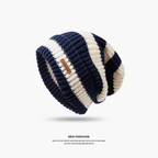 Fall and Winter Versatile Striped Beanie