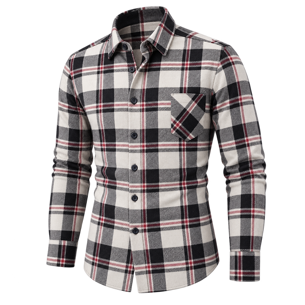 Natural Brushed Plaid Pure Cotton Shirt