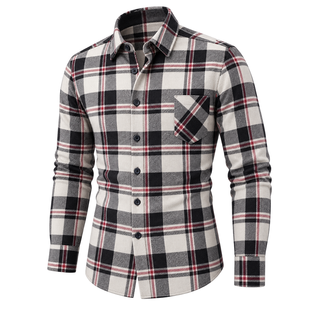 Natural Brushed Plaid Pure Cotton Shirt