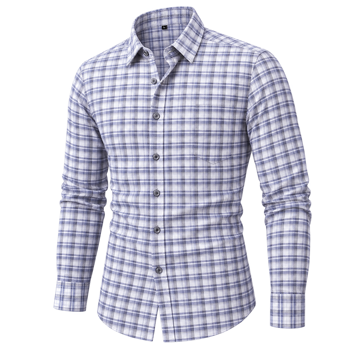 Natural Classic Plaid Button-Down Shirt