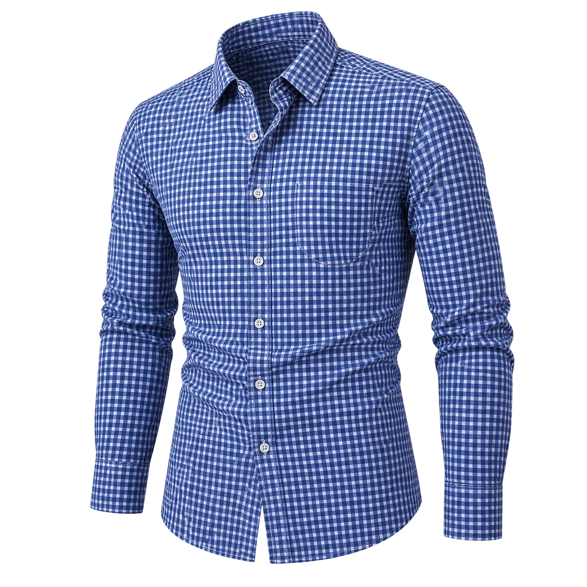 Natural Classic Plaid Button-Down Shirt