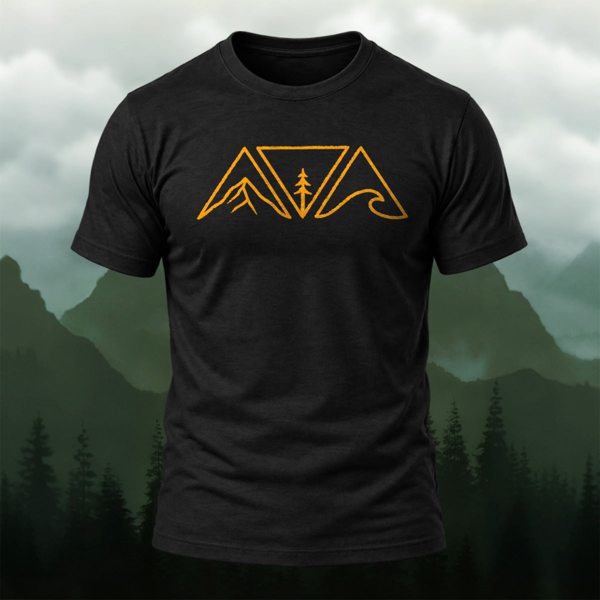 Minimal Mountain Nature Soft Cotton T-Shirt